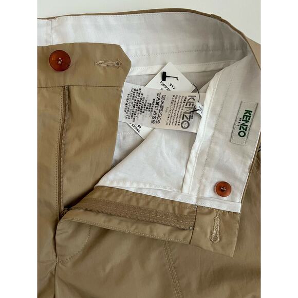 KENZO Men's Pale Camel Cigarette Cotton Pants Size 28 US (44 Euro) NWT $370 - Picture 2 of 10